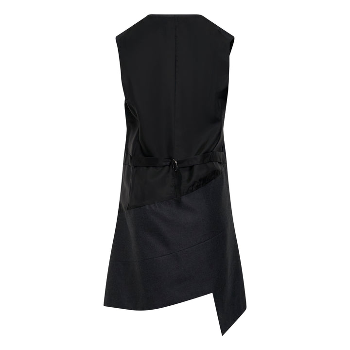 Asymmetric Longline Button Vest