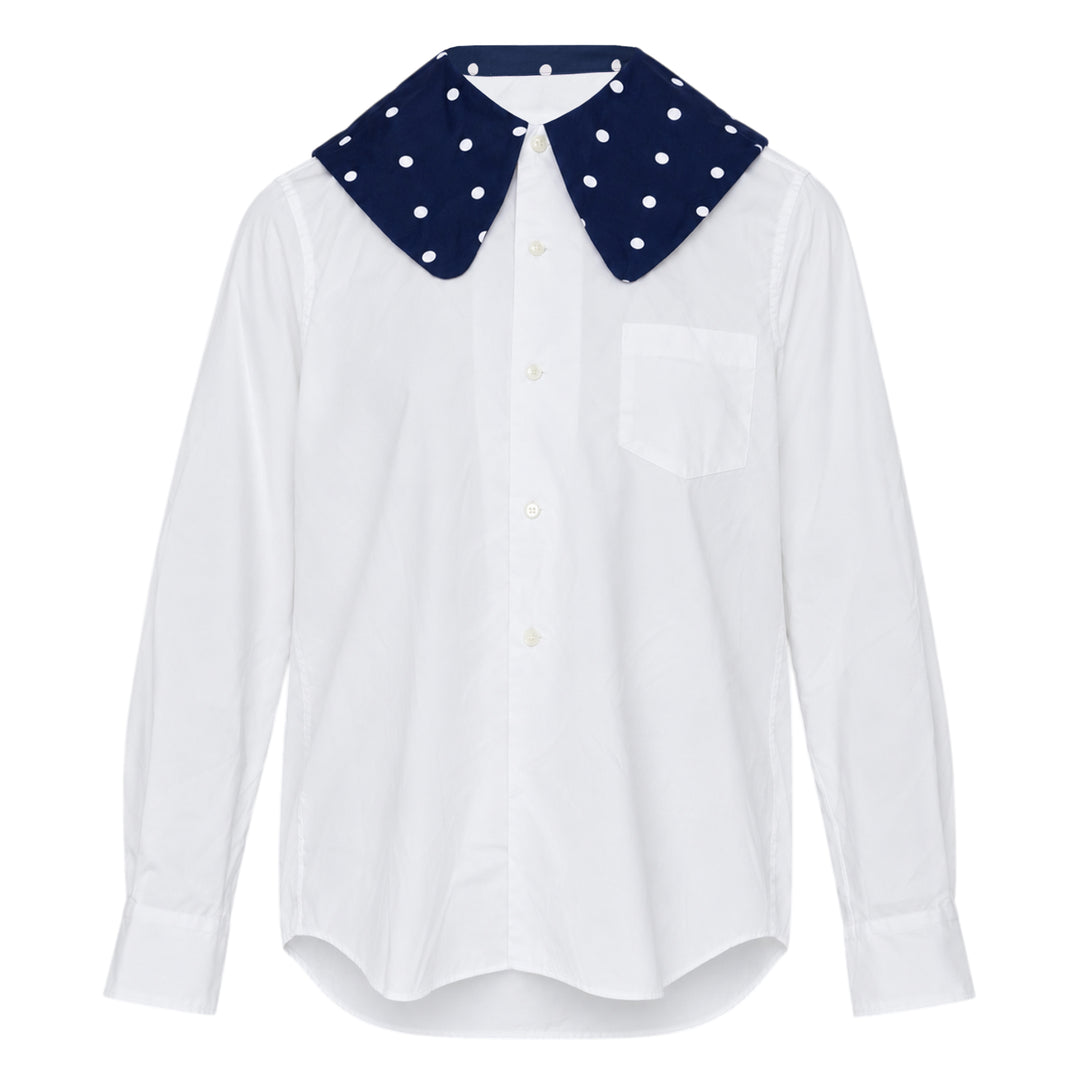 Polka Dot Collar Blouse