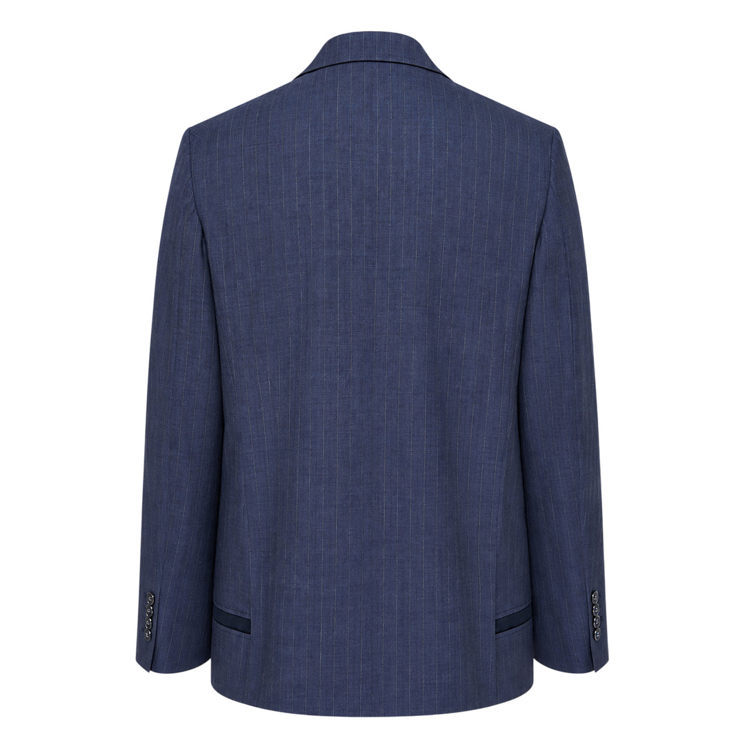 Pinstripe Wool Double Jacket