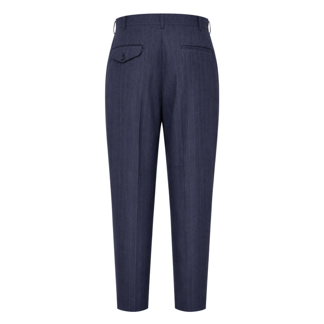 Wool Pinstripe Pleated Pants