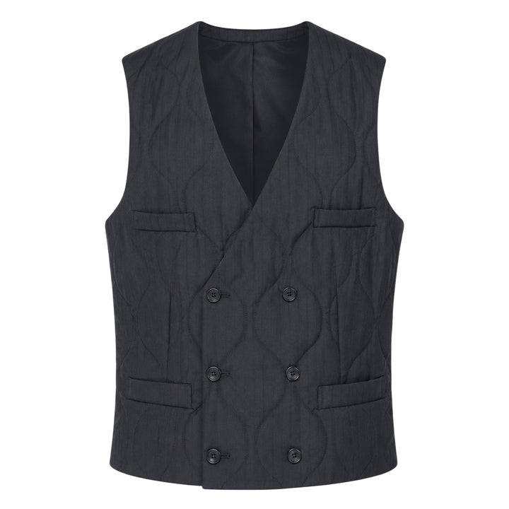 Wool Shadow Stripe Quilted Vest
