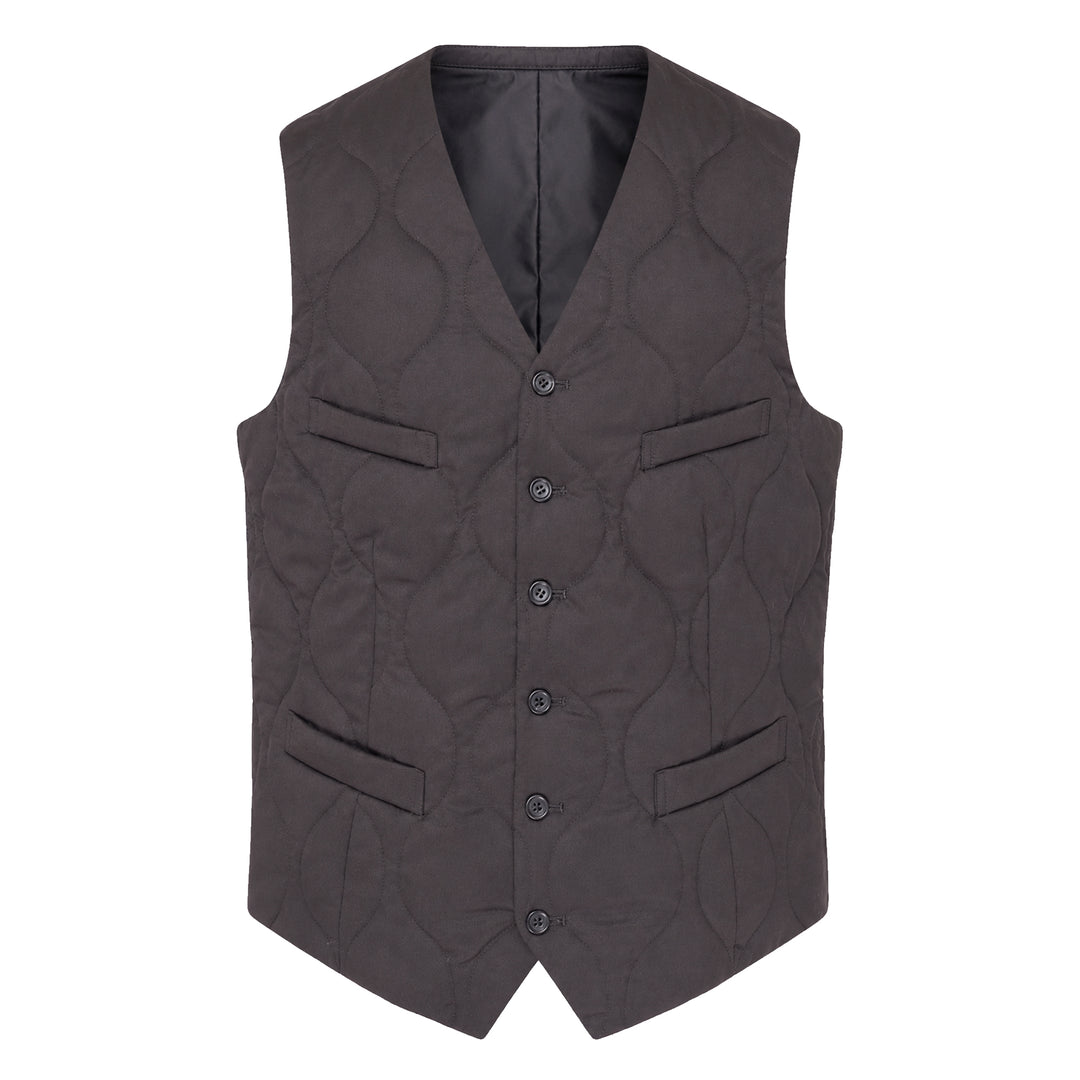 Wool Gabardine Quilted Vest