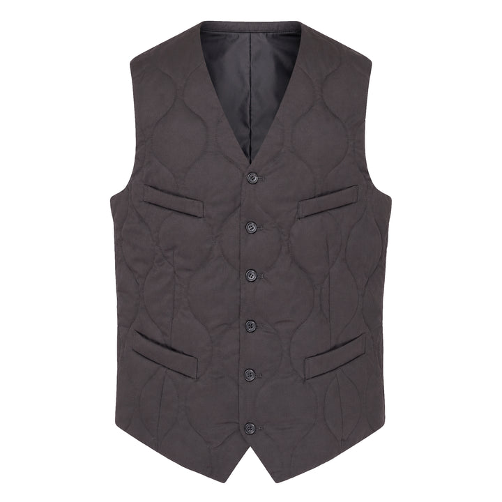 Wool Gabardine Quilted Vest