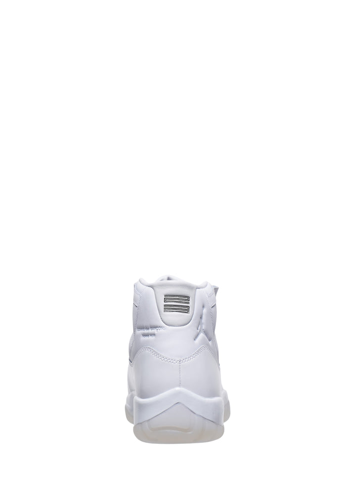 Comme des Garçons Homme Plus x Jordan Air Jordan 11 high-top sneaker in all-white leather with translucent outsole, flat white laces, and Jumpman branding at the ankle collar - view 3