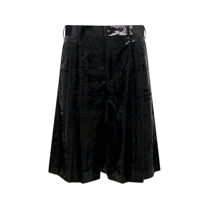 Velvet Pleated Shorts