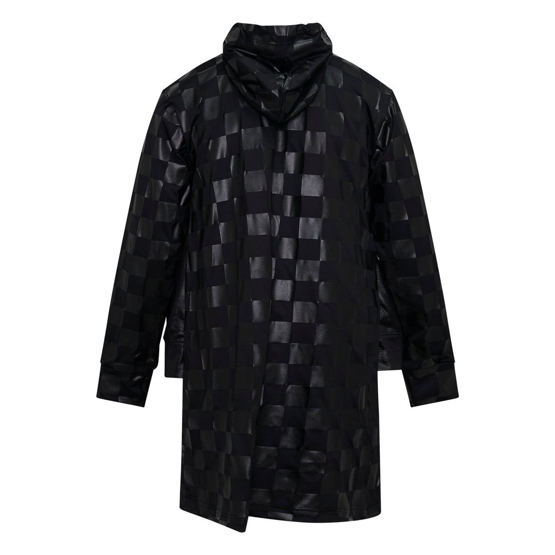Glossy PU Print Long Sleeve Jacket