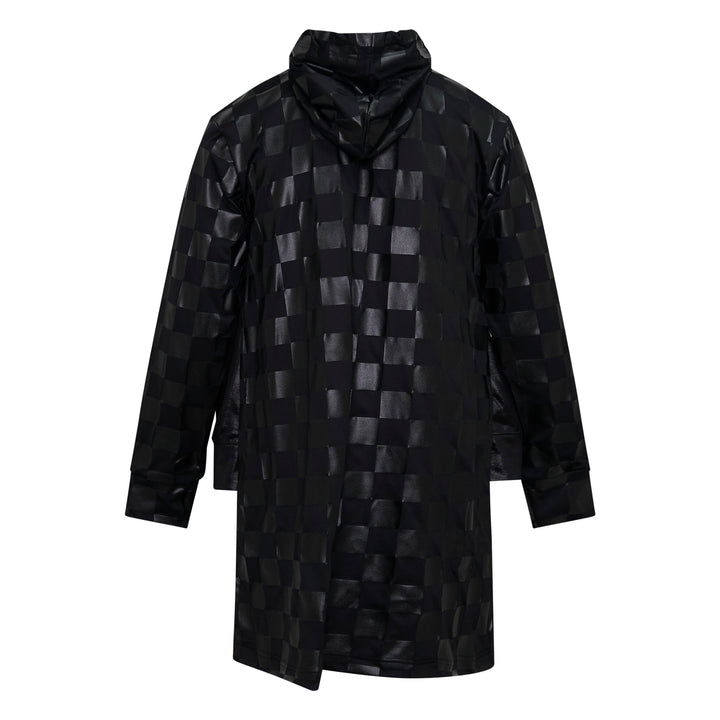 Glossy PU Print Long Sleeve Jacket