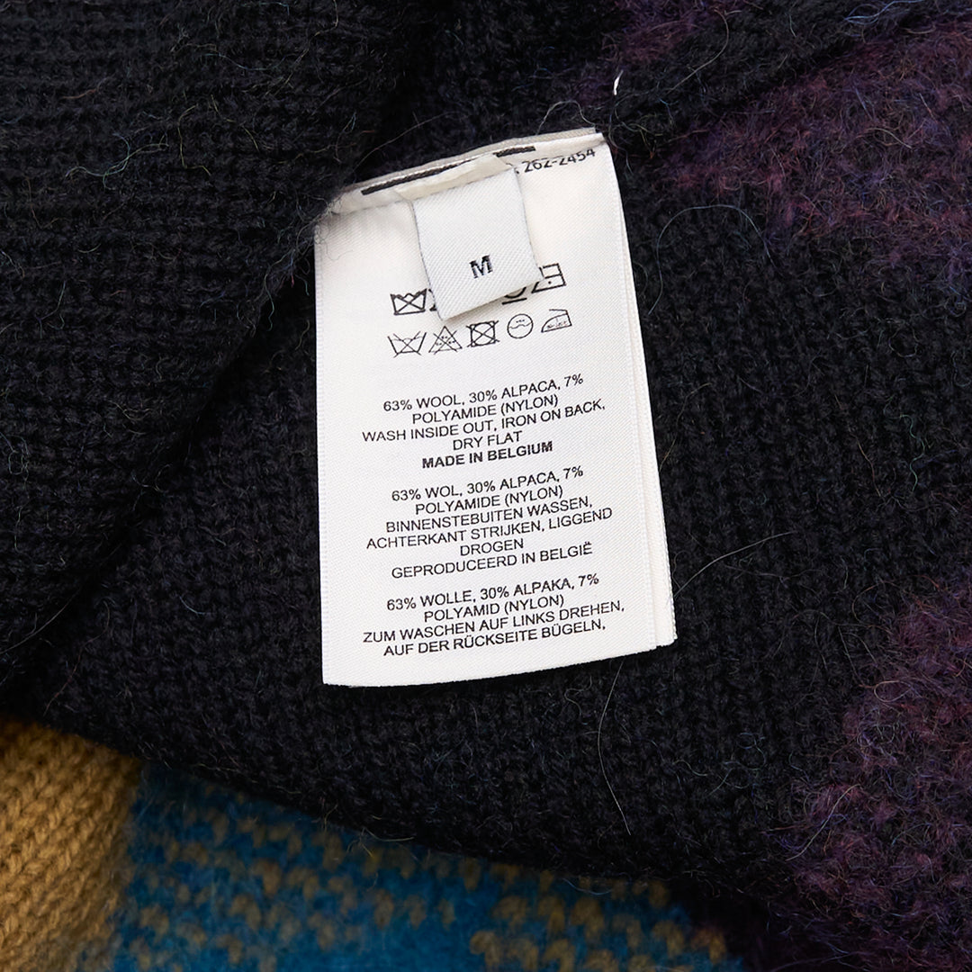 Patchwork Mixed Print Crew Neck Sweater