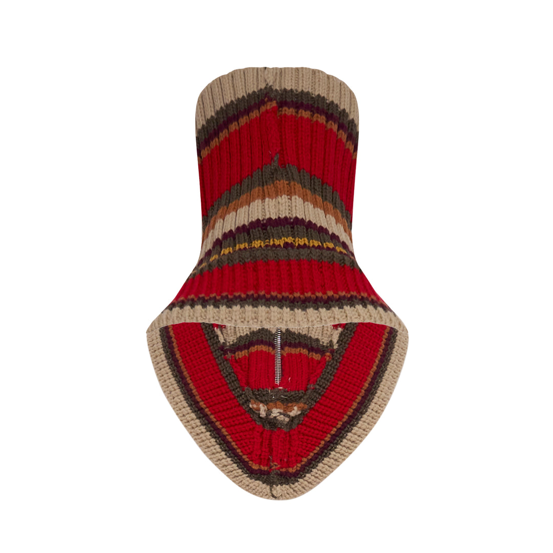 Striped V-Neck Knit Collar