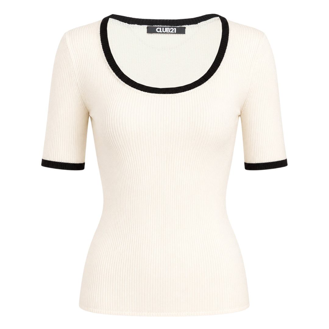 Silk Cotton Short Sleeve Sweater