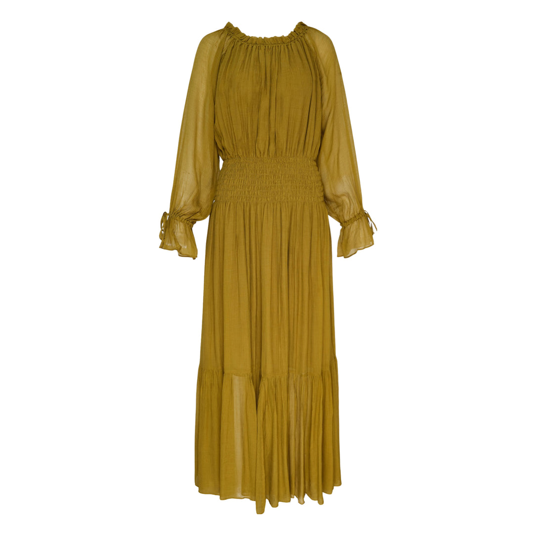 Silk Mix Winkle Midi Dress