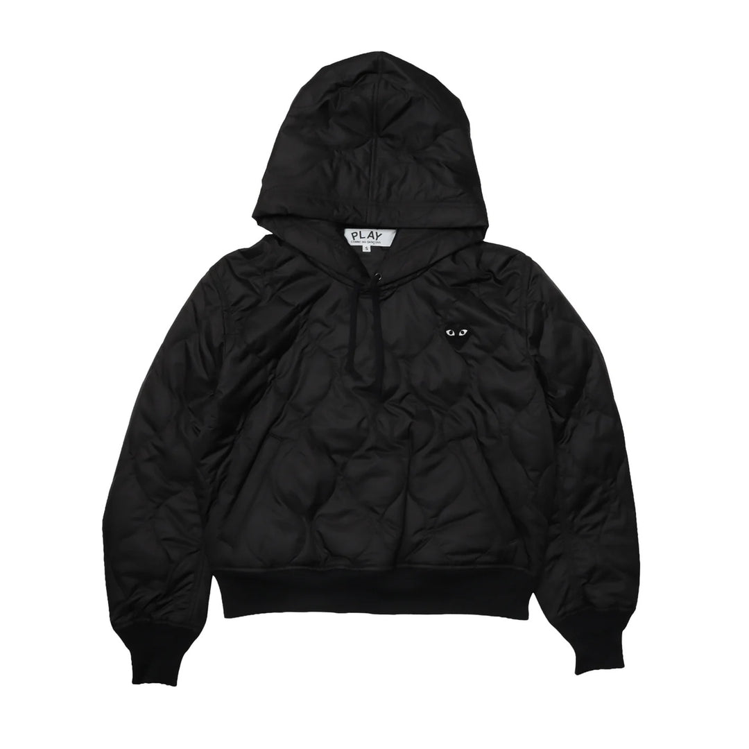 Black Emblem Quilted Hoodie