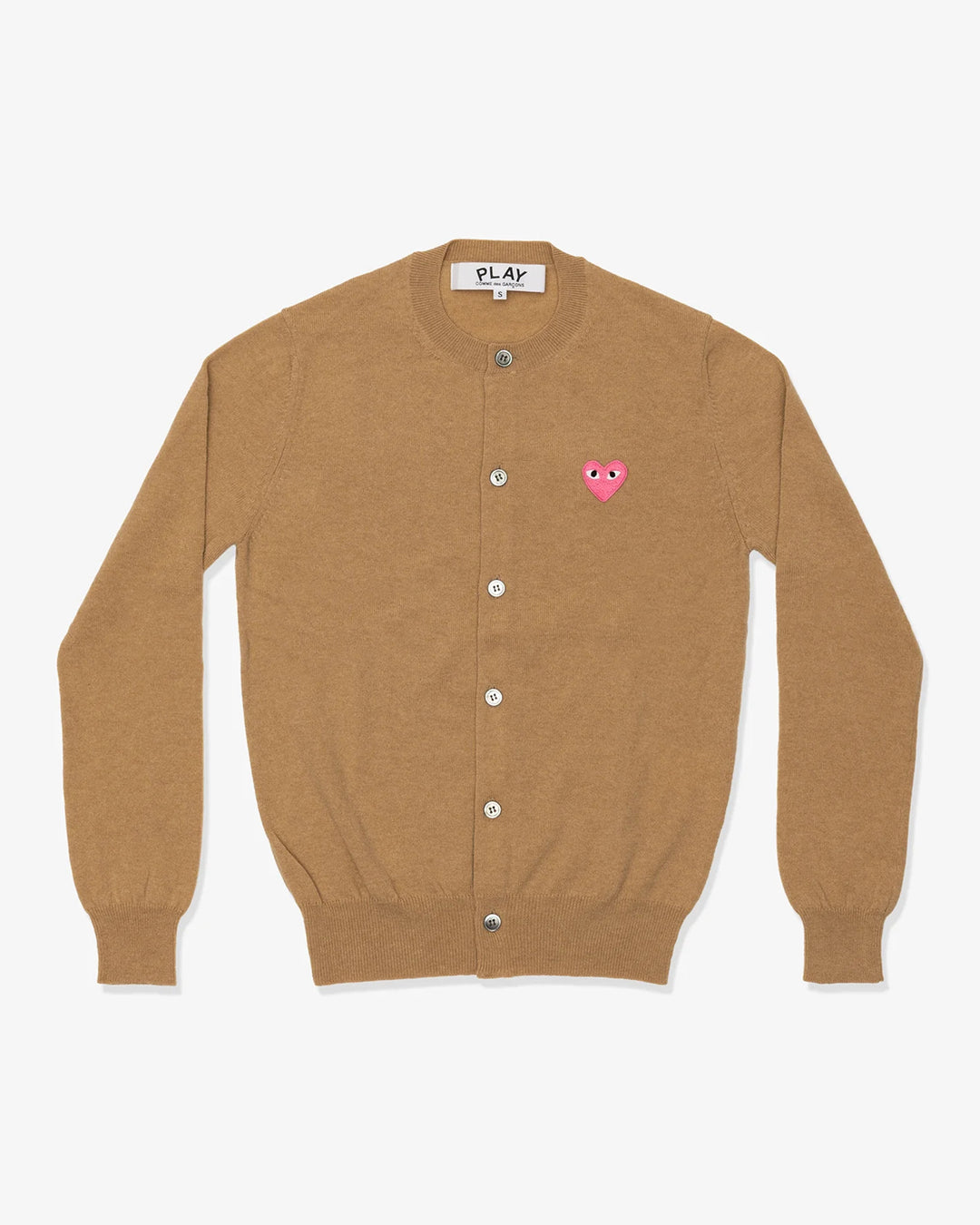 Pink Emblem Round Neck Cardigan