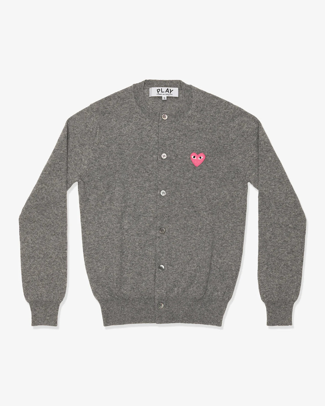 Pink Emblem Round Neck Cardigan
