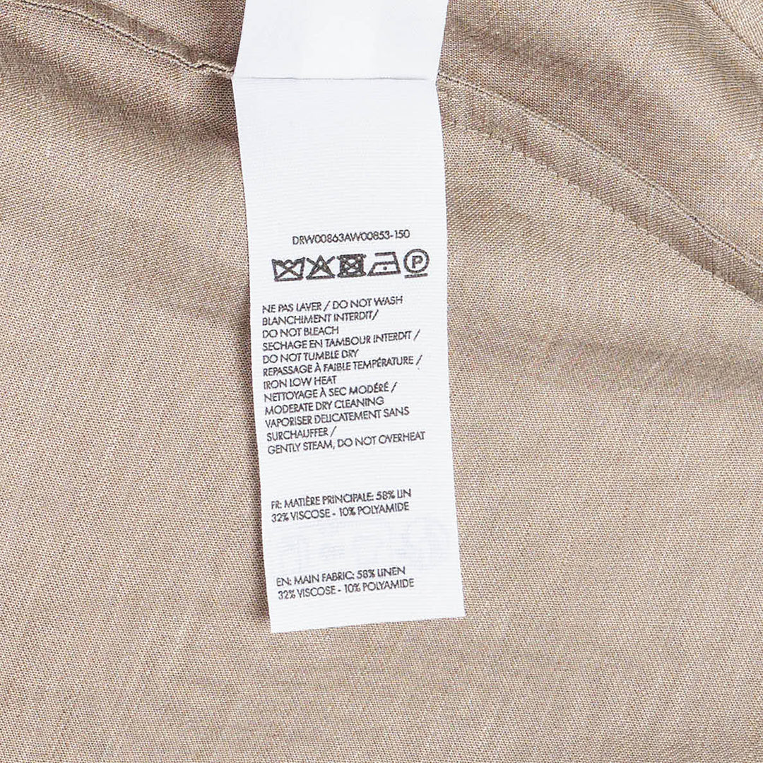 Jacquemus La Robe Poisson woven midi dress in natural beige, featuring a cocoon silhouette, angular short sleeves, and a wide boat neckline — back view on white background - view 3