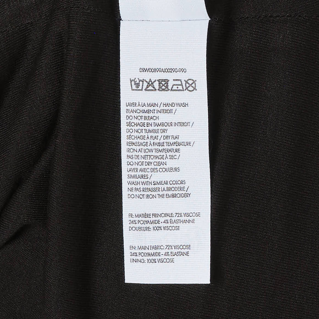 Jacquemus La Robe Regata black sleeveless jersey midi dress with ruched hem and back zip closure, shown from the back - view 3
