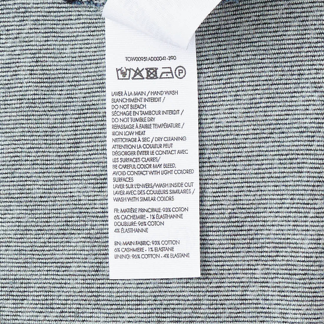 Jacquemus Pina dark indigo denim tank top with V-neckline, central ruched twist detail, slim spaghetti straps, contrast amber topstitching, and embroidered script logo at the hem - view 4