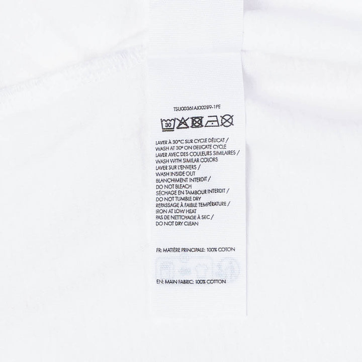 Jacquemus Le Palmier oversized white cotton tee with drop shoulders and 'Le Palmier' script embroidery at the hem, product flat lay - view 4