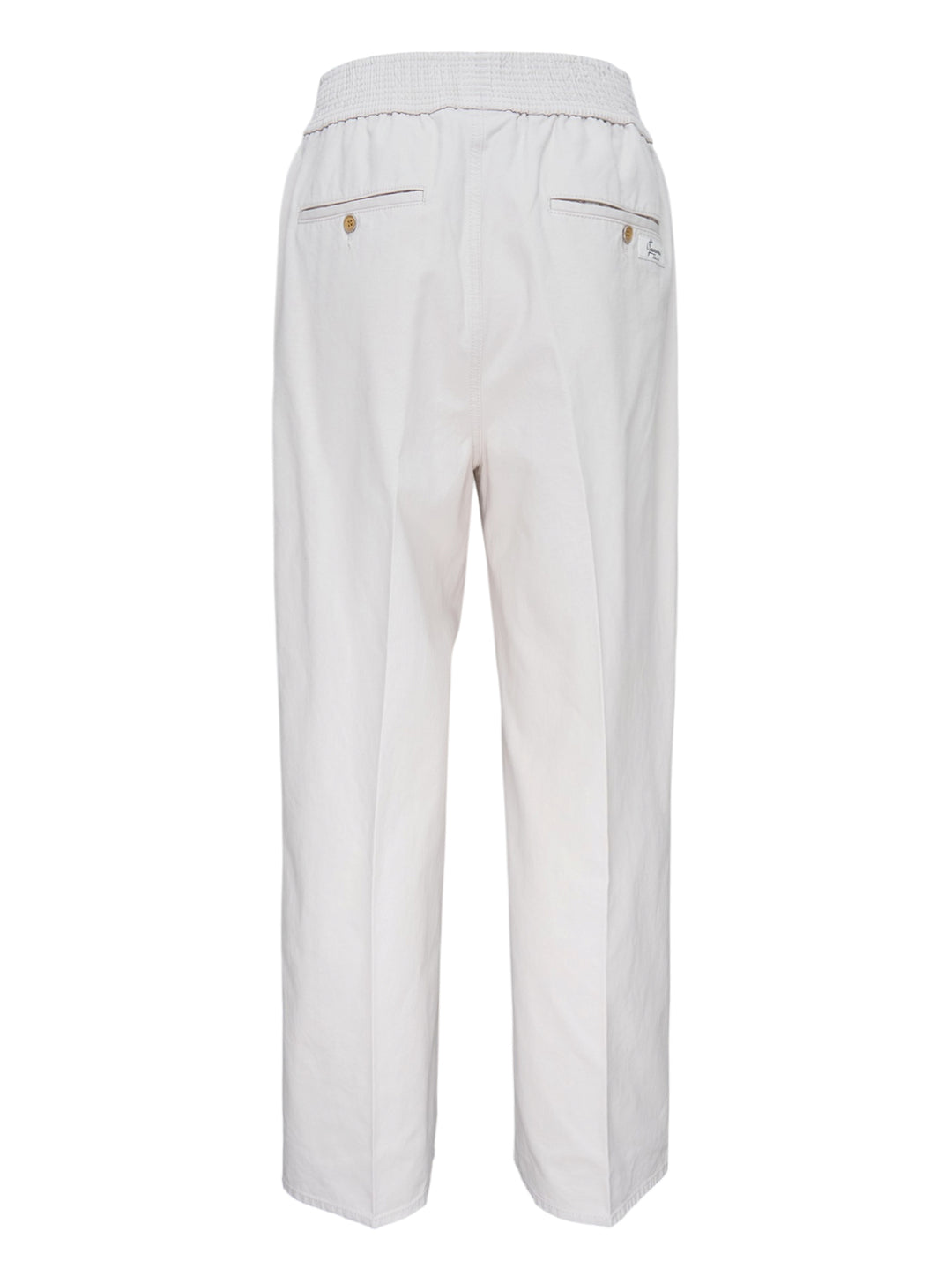 Jacquemus Le De-Nîmes Miami stone pants with smocked elasticated waistband and straight leg, front view - view 2