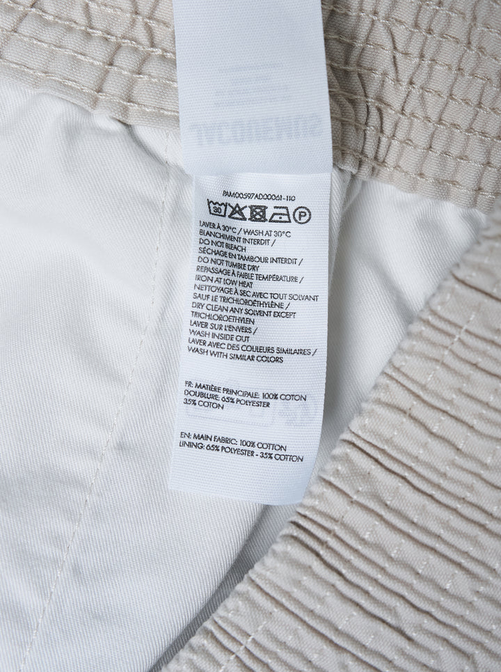 Jacquemus Le De-Nîmes Miami stone pants with smocked elasticated waistband and straight leg, front view - view 3