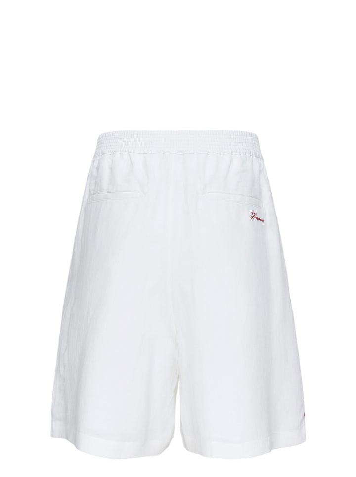 Jacquemus Le Short Pyjama white knee-length shorts with hand-drawn chain print and elasticated waistband - view 2
