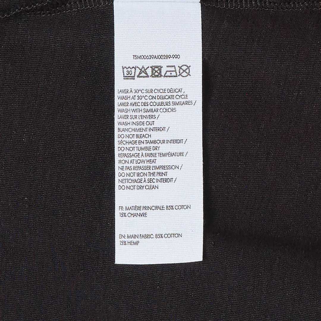 Jacquemus black oversized short sleeve tee with embroidered cursive script logo across the chest - view 3
