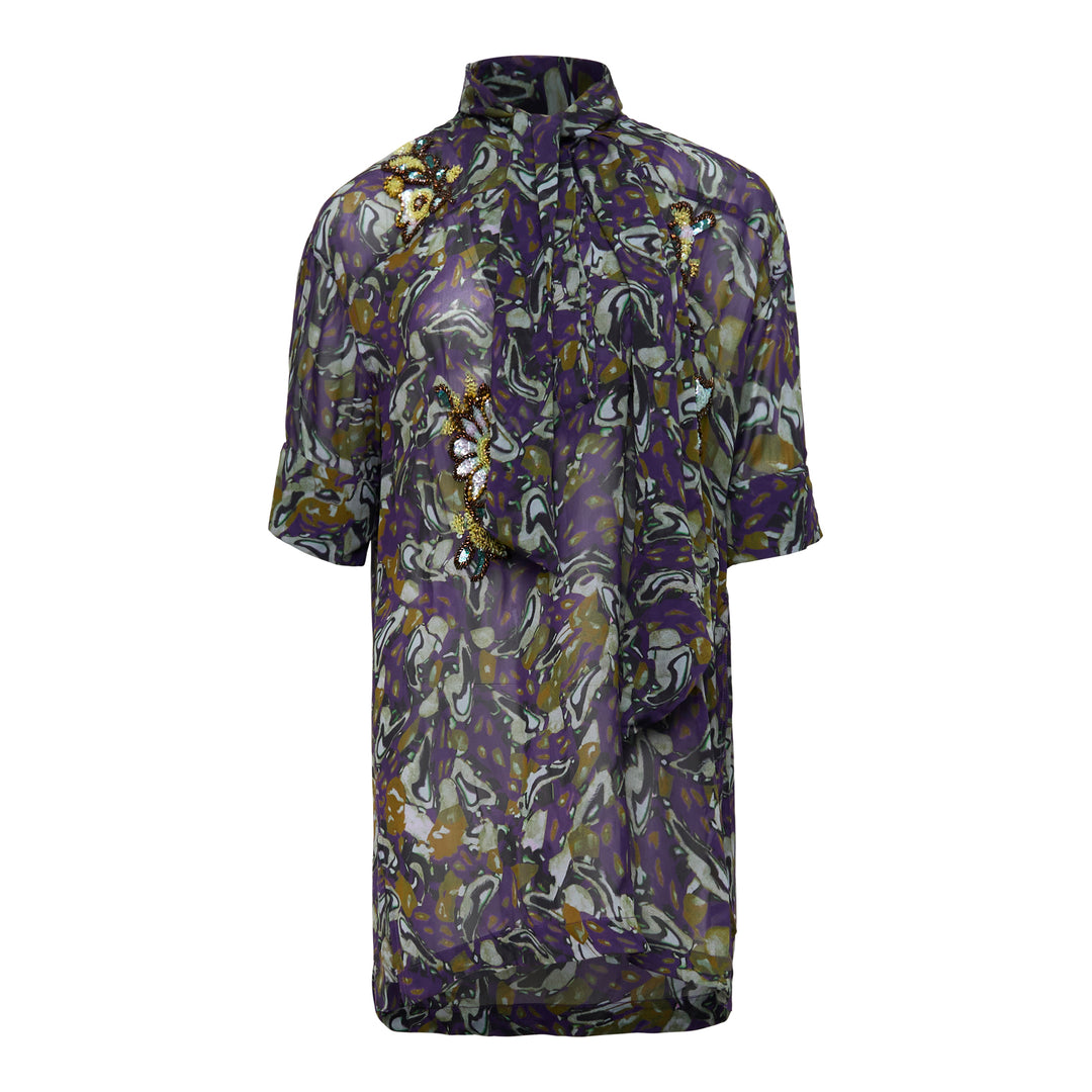 Loose Fit Short Sleeve Blouse