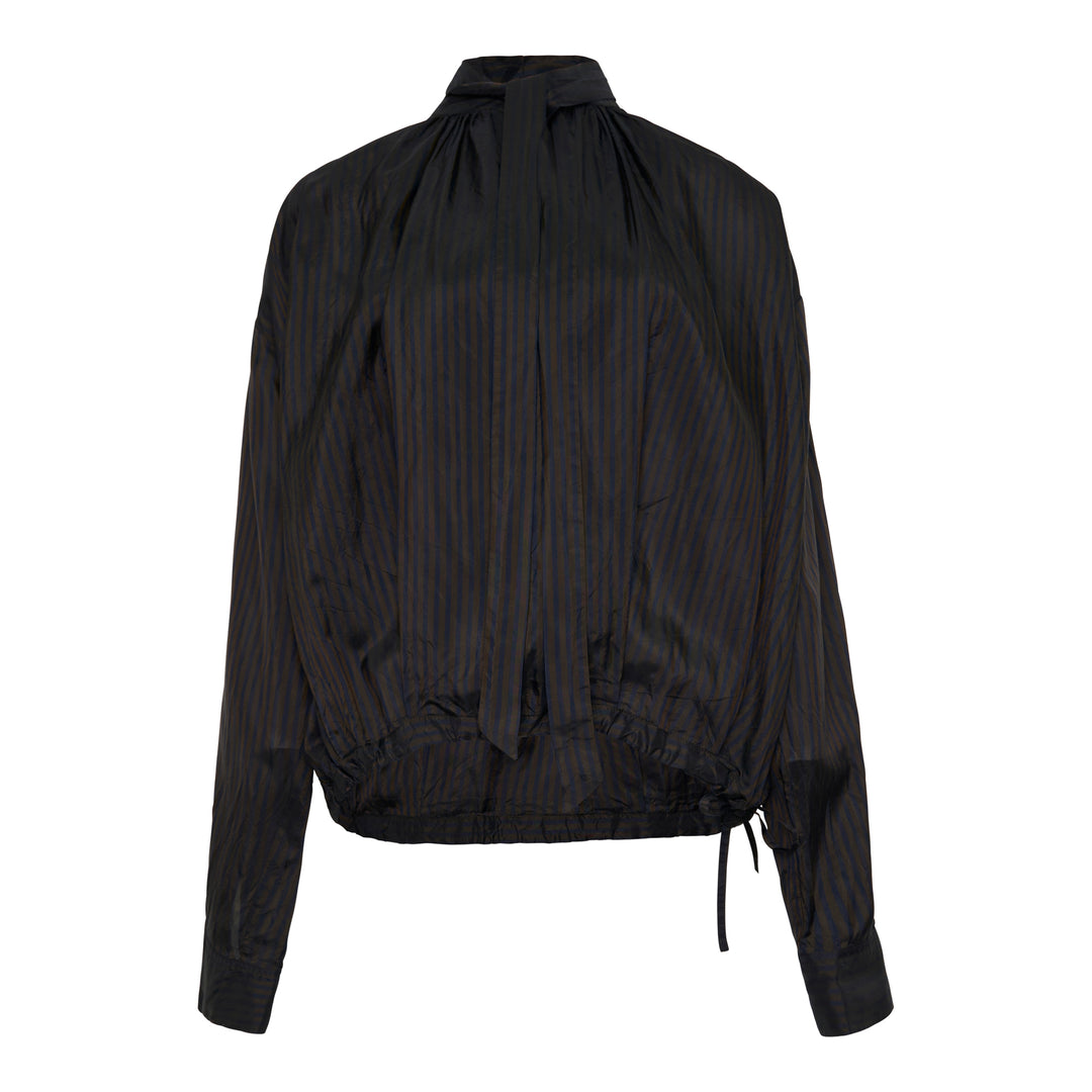 Standing Collar Printed Blouse