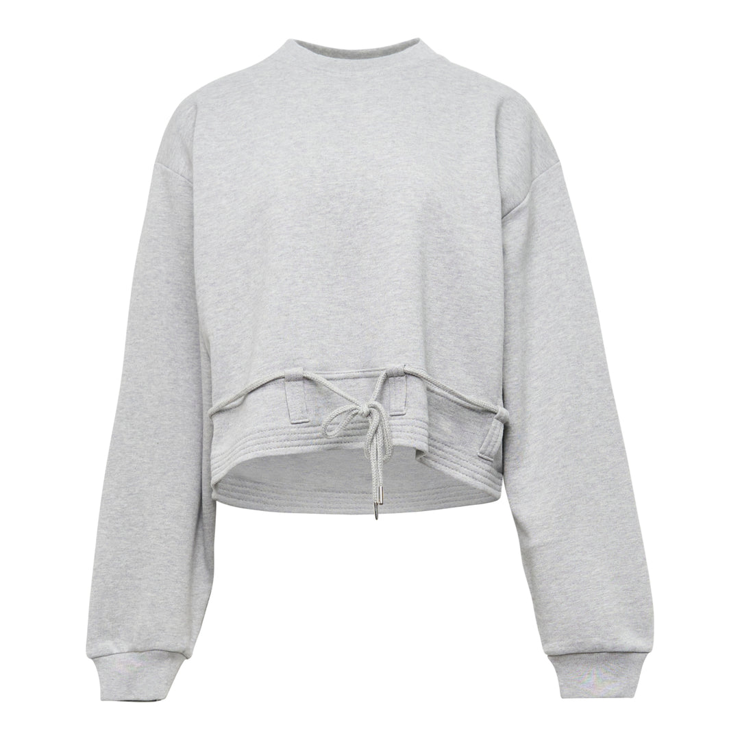 Cropped Sweatshirt With Belt Loops