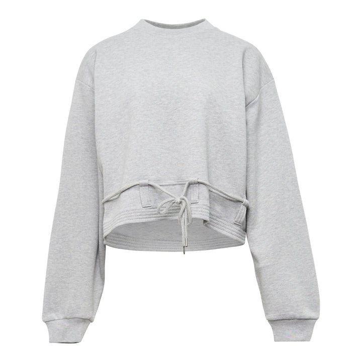 Cropped Sweatshirt With Belt Loops