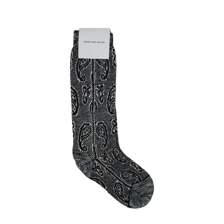 Paisley Jacquard Knee-High Socks