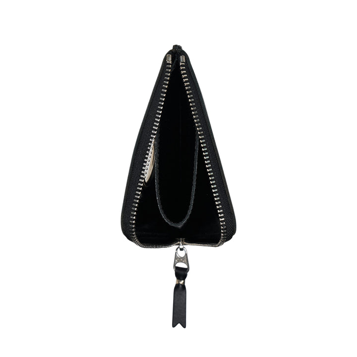 Silver Eyelet Zip Wallet