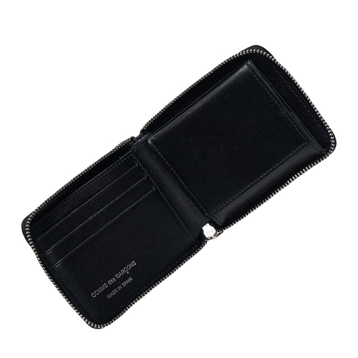 Silver Eyelet Zip Around Wallet