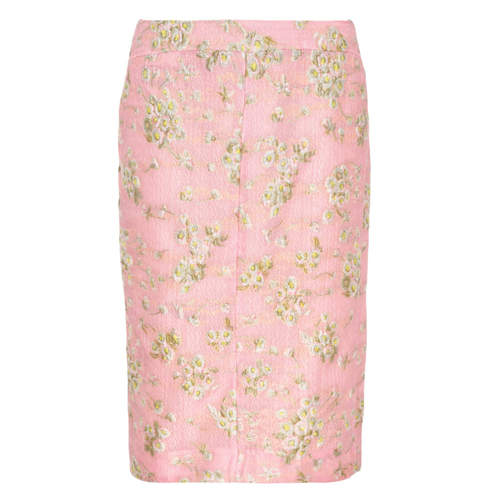 Floral Brocade Pencil Skirt