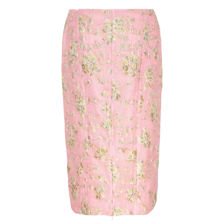 Floral Brocade Pencil Skirt