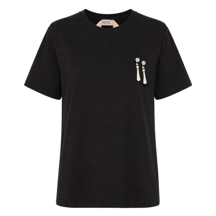Jewel Earring Appliqué Tee