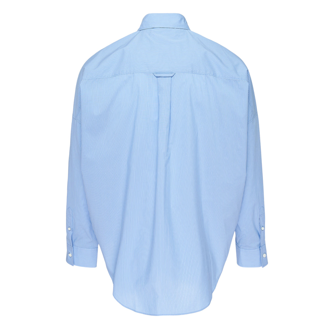 Trompe L'Oeil Tie Embroidery Long Sleeve Shirt