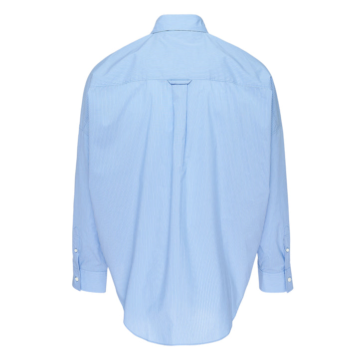 Trompe L'Oeil Tie Embroidery Long Sleeve Shirt