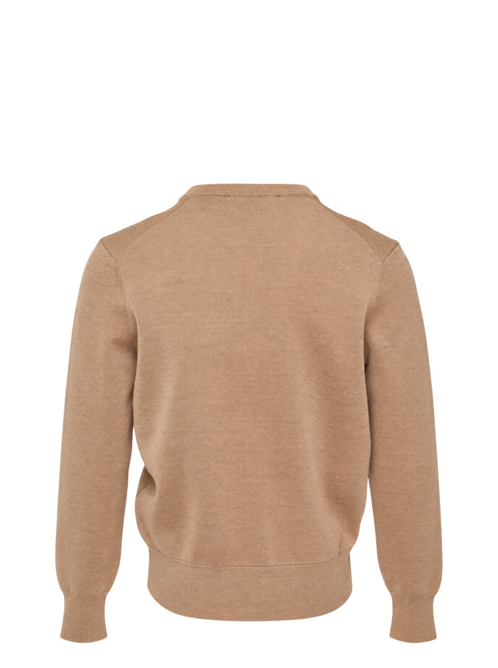 AMI Alexandre Matiussi camel V-neck cardigan with dark tonal button fastening and Ami de Cœur logo embroidery on the chest - view 2
