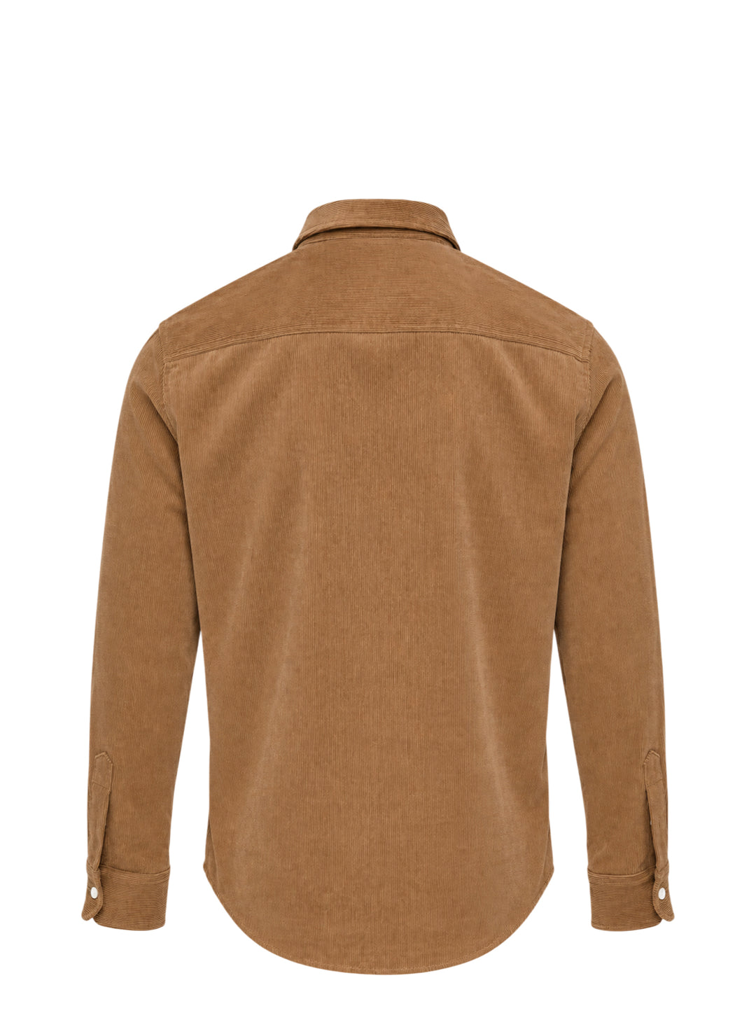 AMI Alexandre Mattiussi fine-wale corduroy button-down shirt in camel with embroidered Ami de Cœur logo at the chest and button-down collar - view 2
