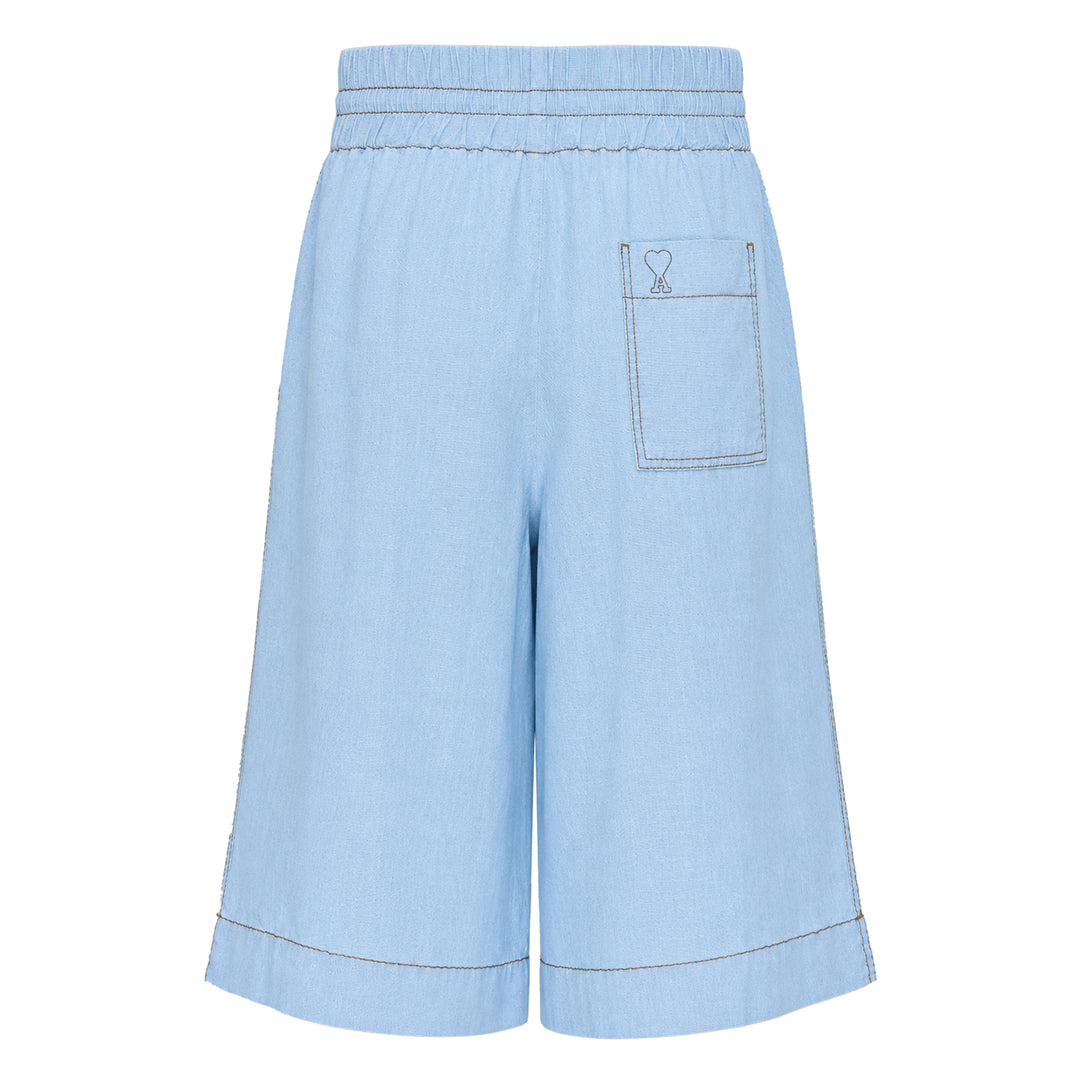 Elasticated Wide-Leg Bermuda Shorts