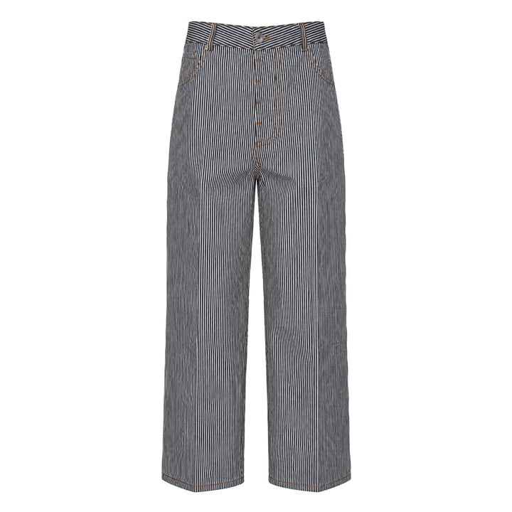 Baggy Fit Striped Jeans