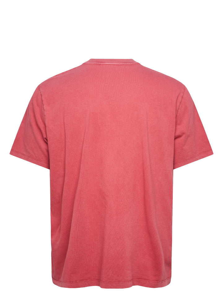 Our Legacy Box T-Shirt in pigment-dyed washed red, featuring a relaxed boxy fit, dropped shoulders, and a crew neckline with a woven brand label - view 2