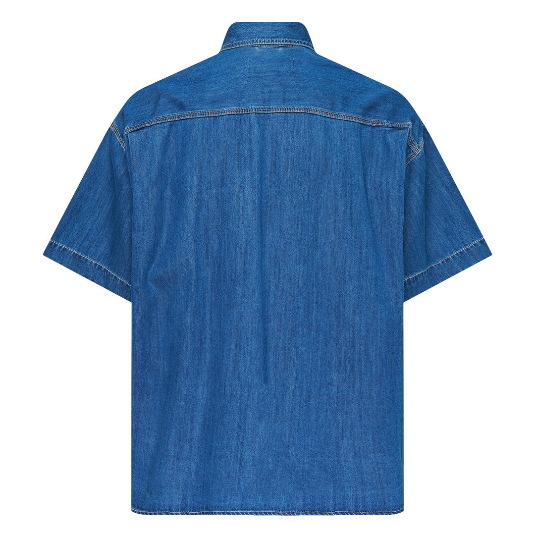 Cotton Tencel Denim Short Sleeve Work Shirt