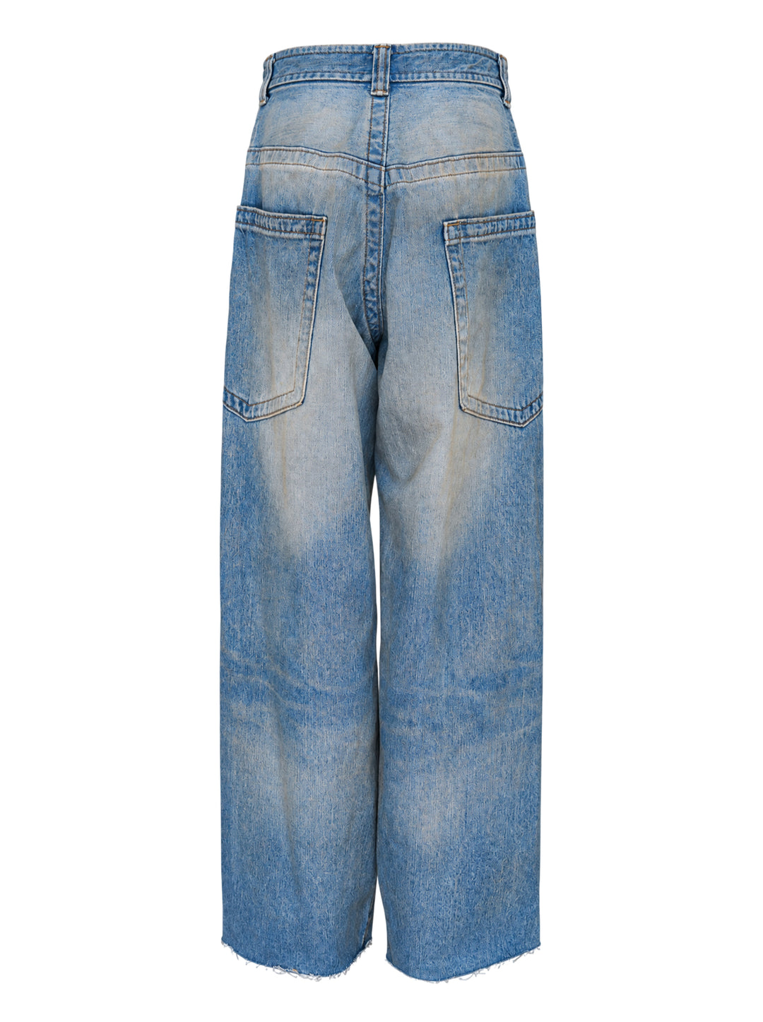 Mihara Yasuhiro wide-leg blue denim pants with a faded dirt-washed finish, MMY waist tag and appliquéd label patch - view 2