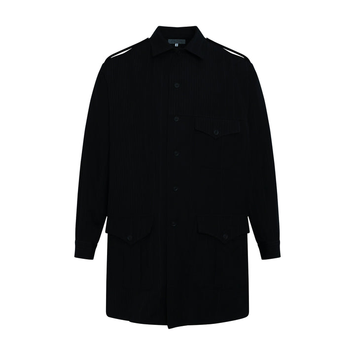 Open Collar Long Sleeve Blouse