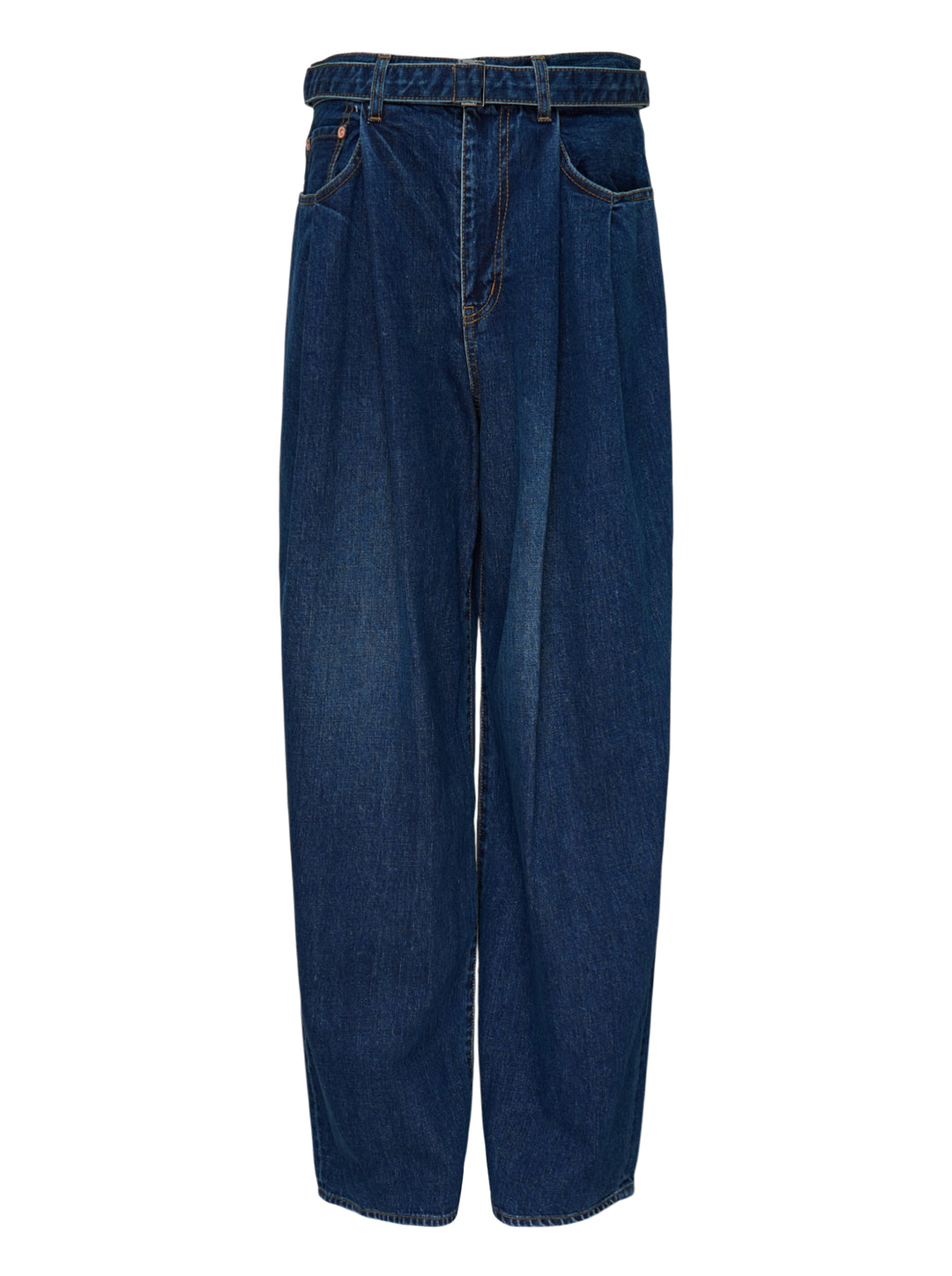 sacai Belted Wide-Leg Denim Jeans