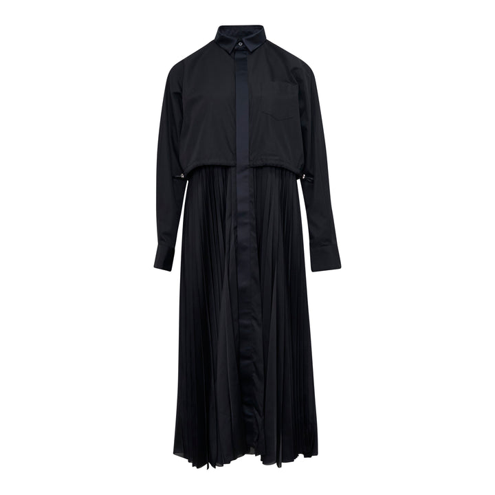 Poplin x Satin Pleated Dress