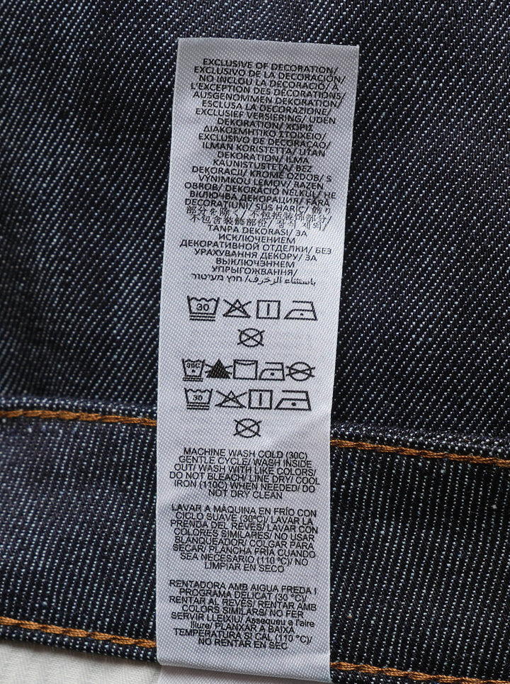 rag & bone Fit 3 Raw Stretch Jeans in dark indigo with contrast amber topstitching and straight-leg silhouette, front view - view 4