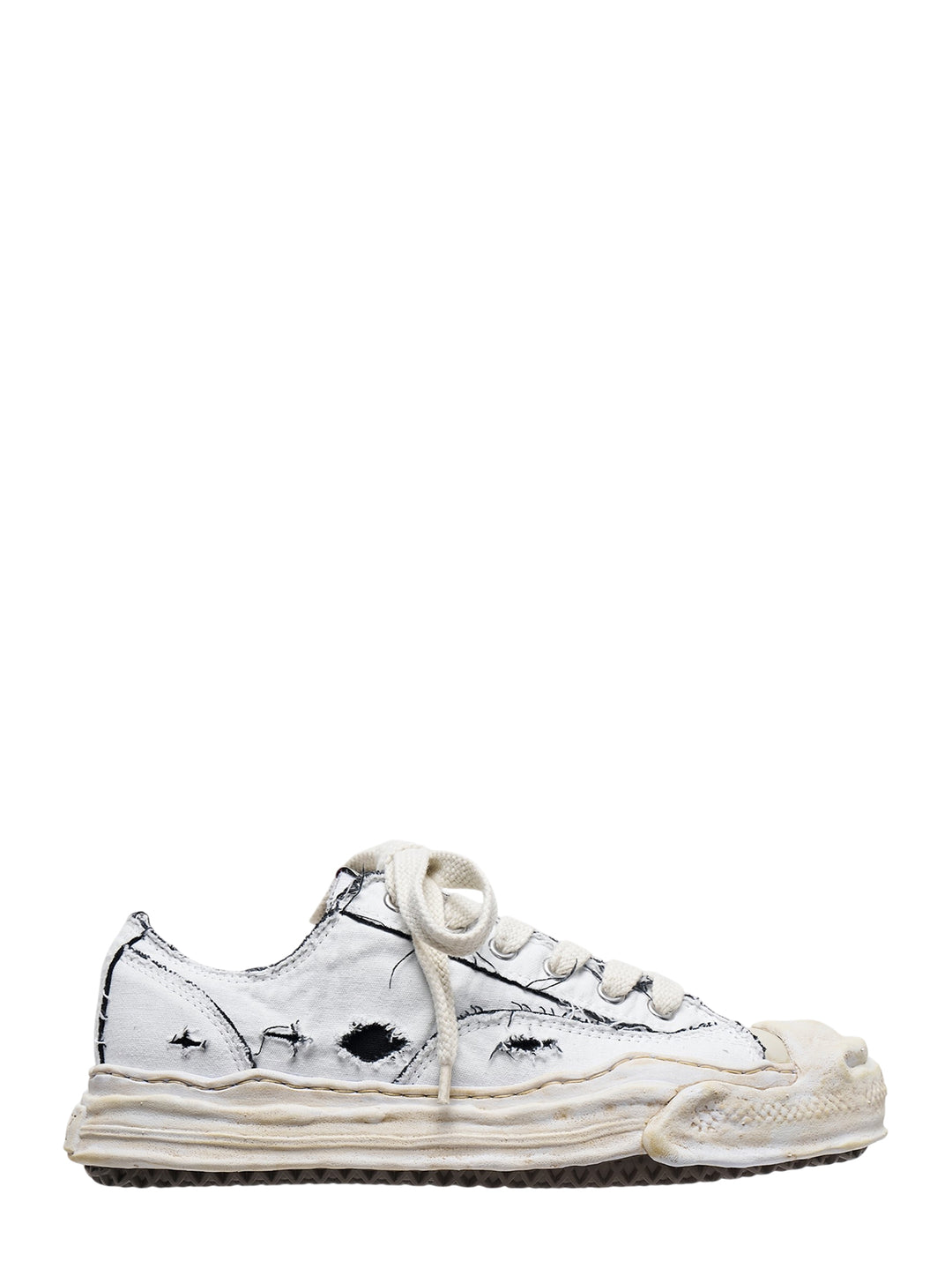 MIHARA YASUHIRO Hank Ripping Canvas Low-Top Sneakers